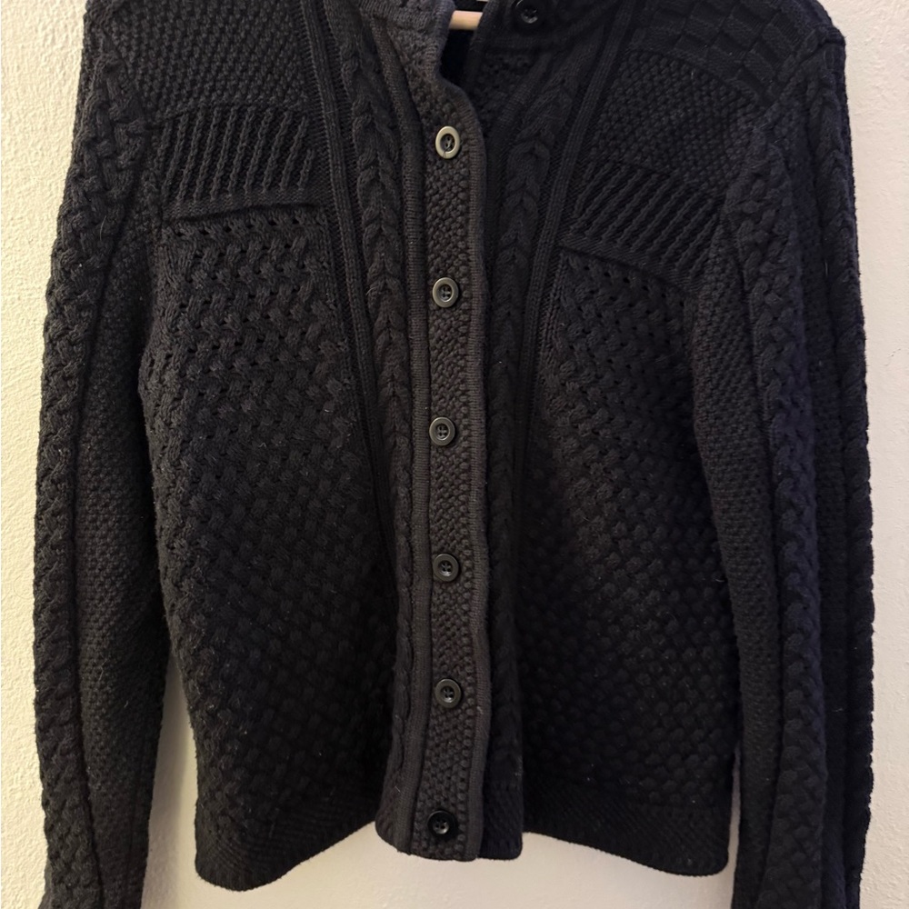 LL Bean Black Cable Knit Sweater